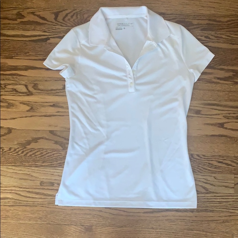 Nike golf dri-fit tour performance white polo